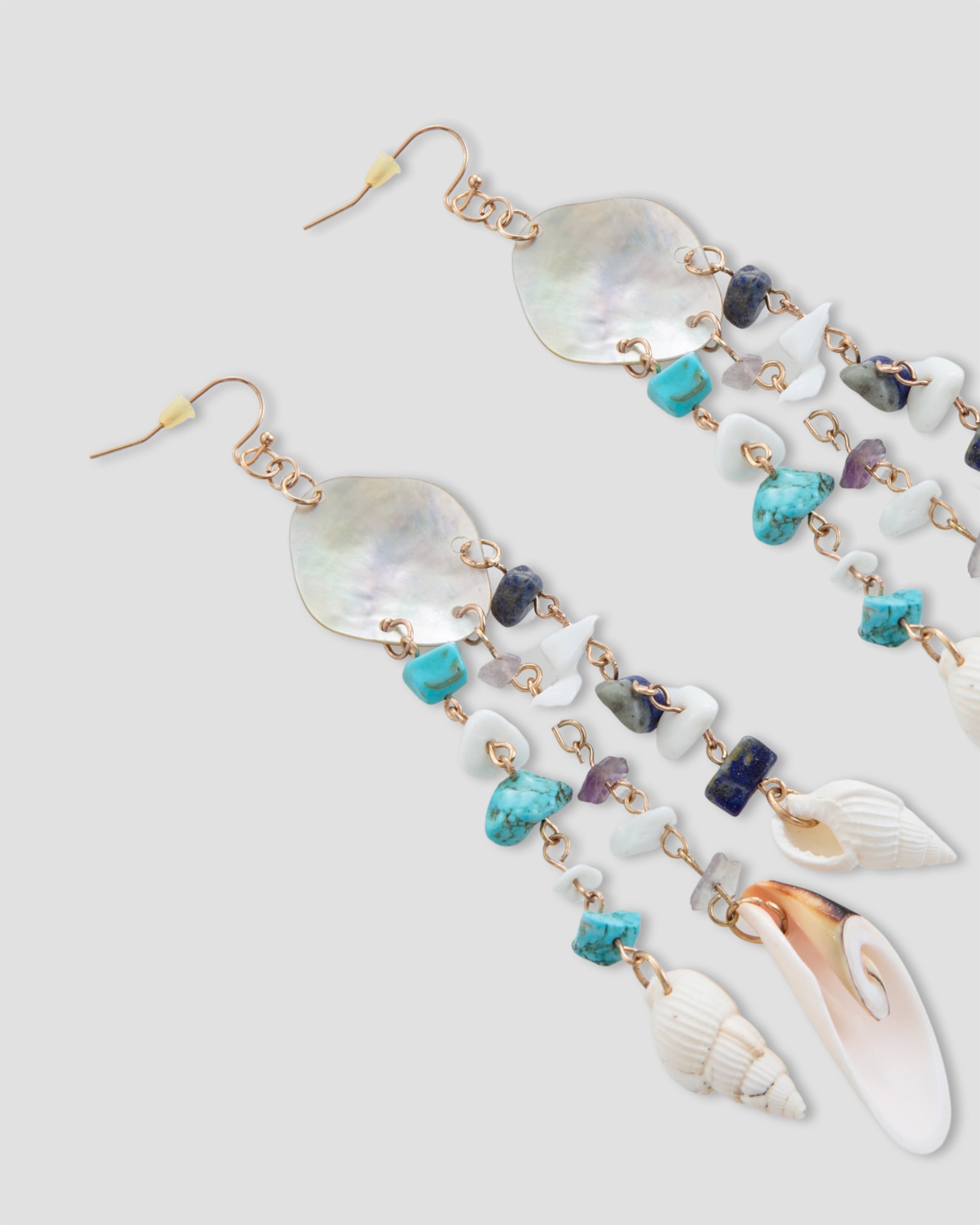 IAYM Charm Drop Earrings With Stones In Multicolour